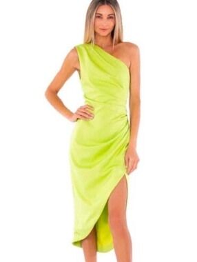 Elliatt Cassini Hi-Low Dress in Charteruse Like New